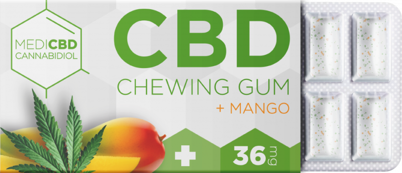 MediCBD Mango CBD rágógumi (36 mg CBD), 24 doboz a kijelzőn