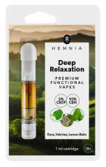 Hemnia Deep Relaxation - Cartridge, 5 % CBDP, 90 % CBN, kava kava, valerian, lemon balm, 1 ml