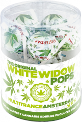 Cannabis White Widow Pops - Caja de regalo (10 paletas), 24 cajas en caja