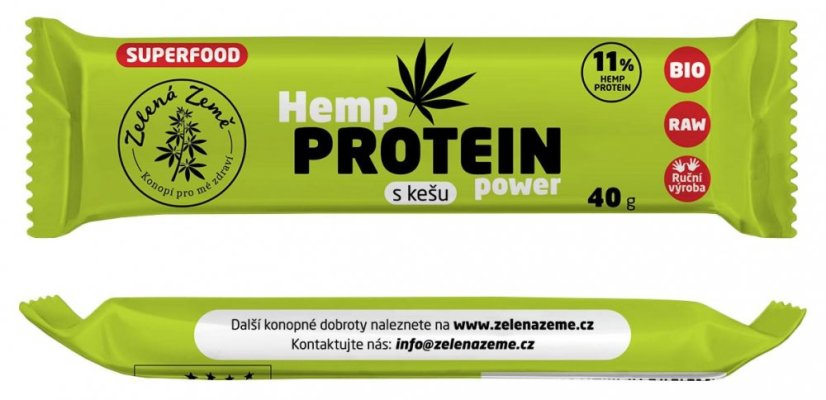 Zelena Zeme Hemp Protein Power Bar - Hampa & Cashew 40 g