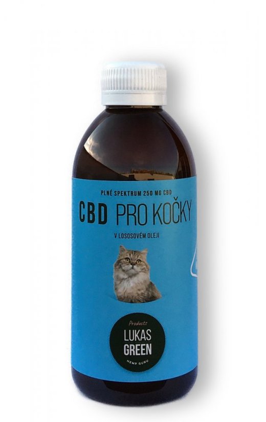 Lukas Green CBD fyrir ketti í laxaolíu 250 ml, 250 mg