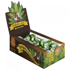 Cannabis sjokoladekremlollies – displaykartong (70 lollies)