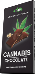 HaZe Cannabis mørk sjokolade med hampfrø - kartong (15 barer)