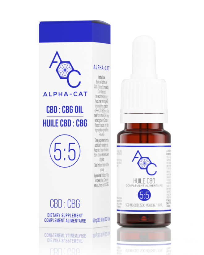 Alpha-CAT CBD:CBG-olja 10%, 10 ml, 500:500 mg