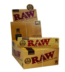 Raw Papers Classic King Size Slim Papers, 110 mm, 50 stk om boks