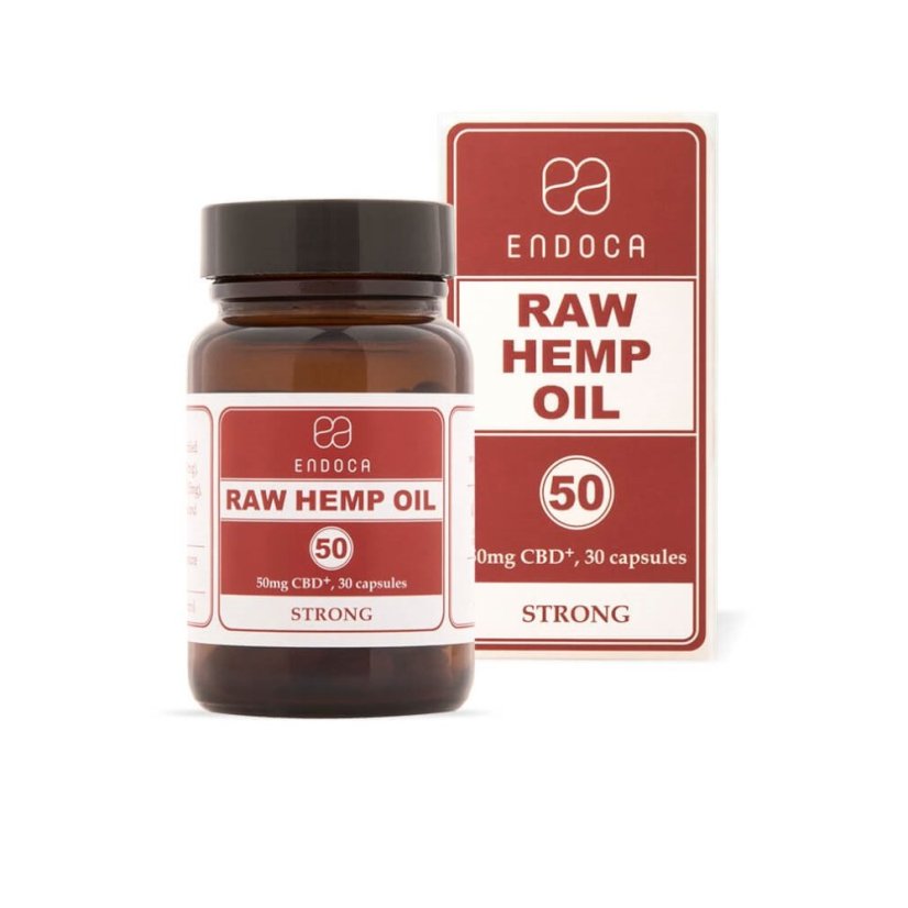 Endoca RAW Capsules d'huile de chanvre 1500 mg CBD + CBDa, 30 pcs