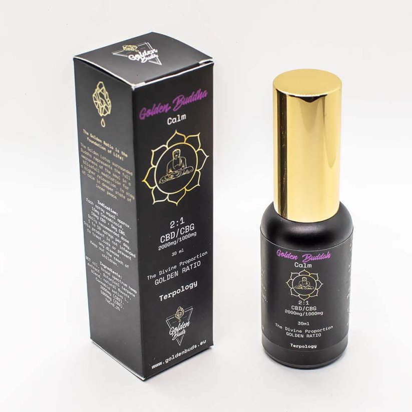 Golden Buds Gylden Buddha (Berolige) Spray, 10%, 2000 mg CBD / 1000 mg CBG, 30 ml