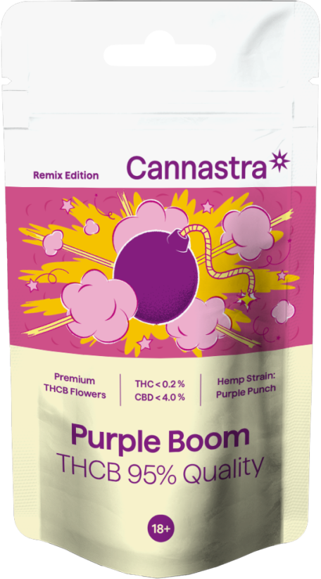 Cannastra THCB Flower Purple Boom, THCB 95% ხარისხი, 1გ - 100გ