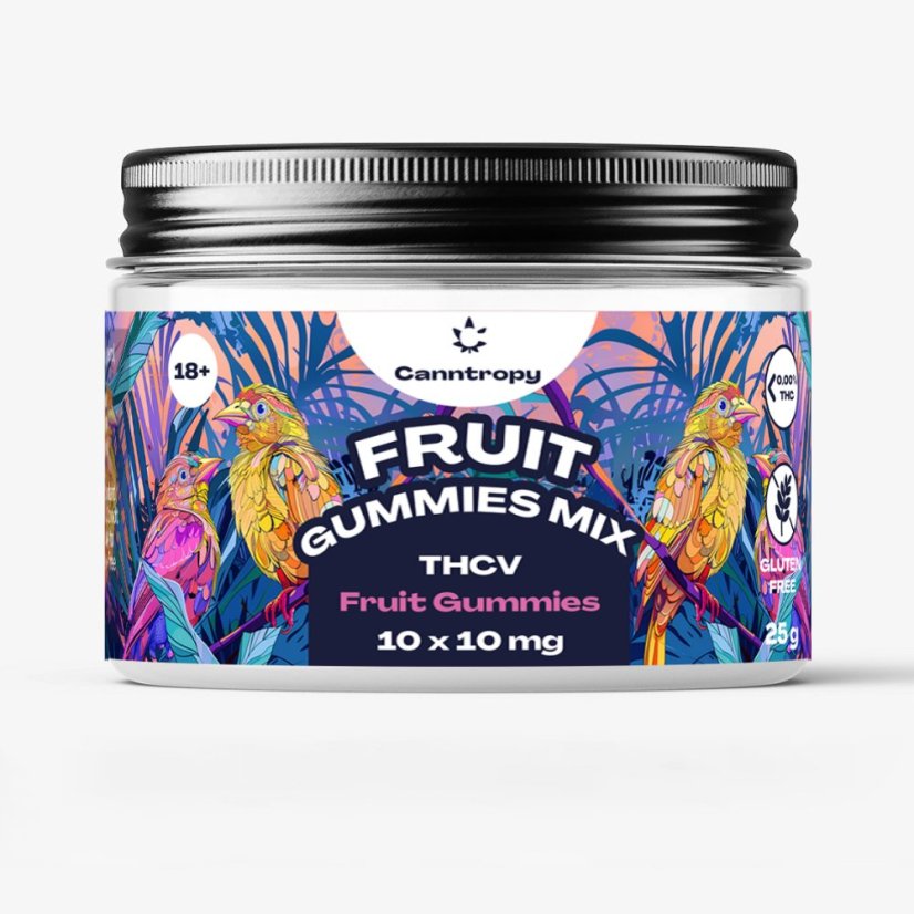 Canntropy THCV Fruit Gummies Mix, 10 ც. x 10 მგ, 100 მგ THCV, 25 გ
