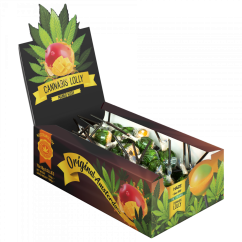 Cannabis Mango Kush Lollies – vystavený kartón (70 lízaniek)