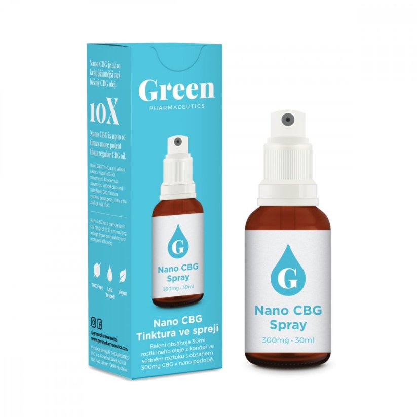Green Pharmaceutics Nano CBG Razpršilo - 300 mg, 30 ml