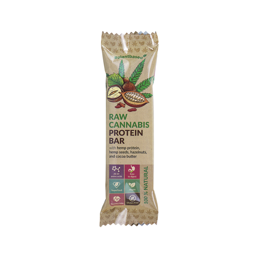 Euphoria Baton de proteine de canabis crud, cacao 50g