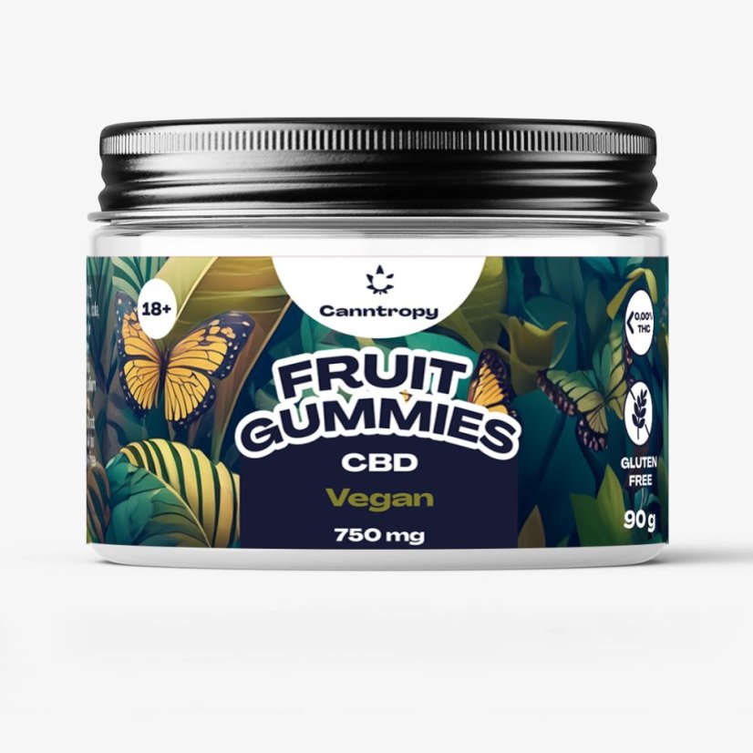 Canntropy CBD Fruit Gummies Vegan, 30 vnt x 25 mg, 750 mg CBD, 90 g