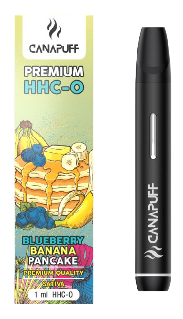 CanaPuff Blueberry Banana Palačinka 96 % HHC-O - Jednokratna vape olovka, 1 ml