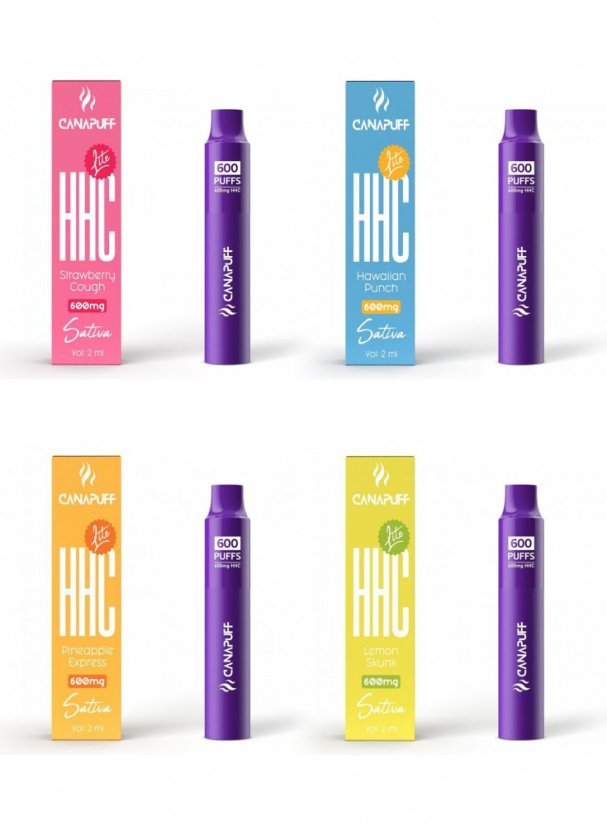 Canapuff HHC Lite Vapes, Всичко в един комплект - 4 вкуса х 2 мл