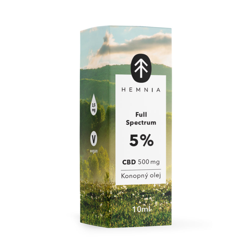 Hemnia フルスペクトラム CBD ヘンプオイル 5%、1500mg、30 ml