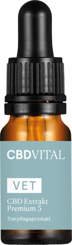 CBD Vital VET CBD 5 Extract Premium fyrir gæludýr, 5%, 500 mg, 10 ml
