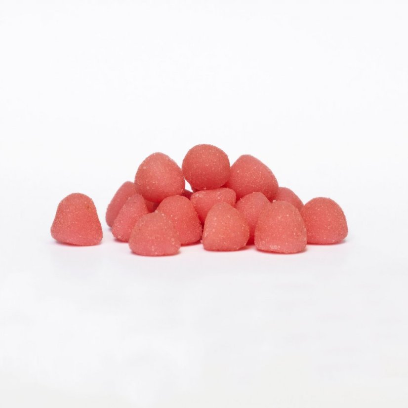 Hemnia CBD-gummier, sure jordbær, 100 mg CBD, 20 stk. x 5 mg, 45 g
