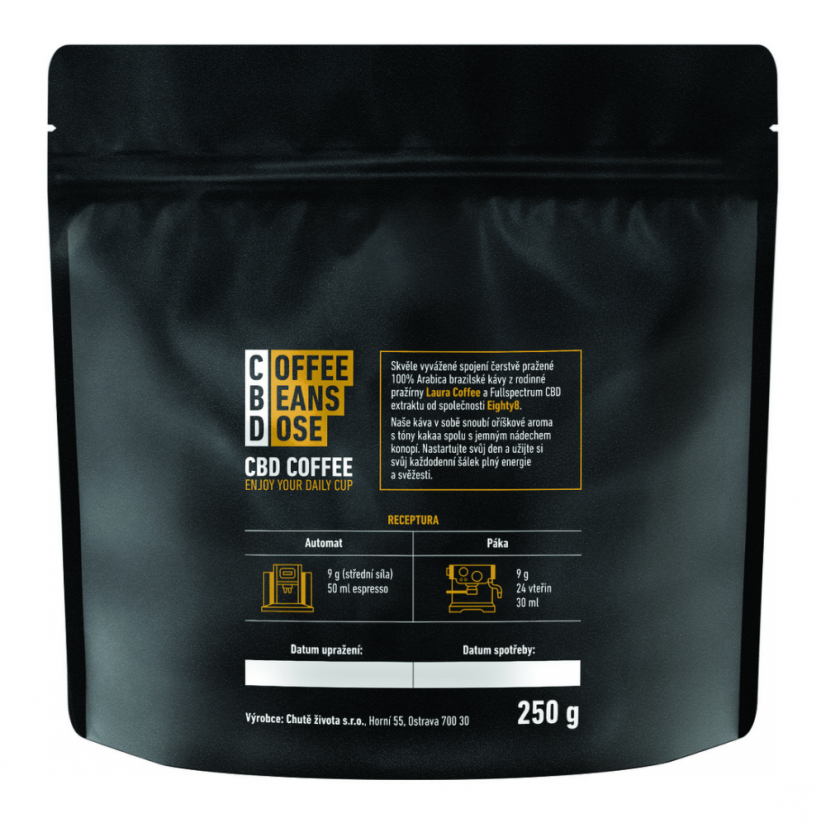 Eighty8 CBD kaffi, 300 mg CBD, 250 g