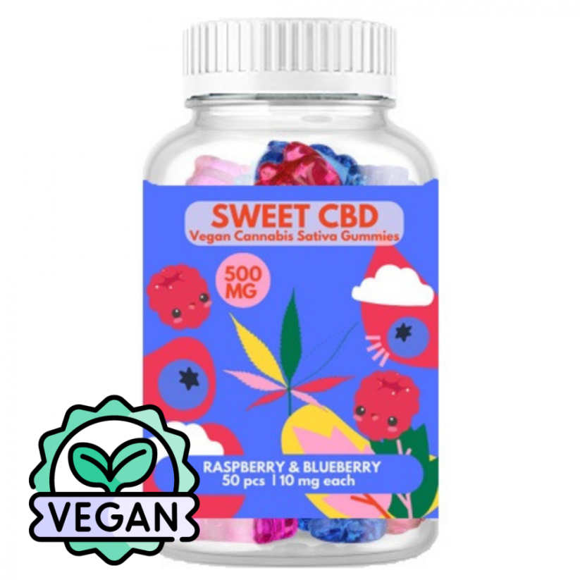 Dolce CBD Gummies Summer Berry Vegan 500 mg CBD, 50 x 10 mg, 108 g