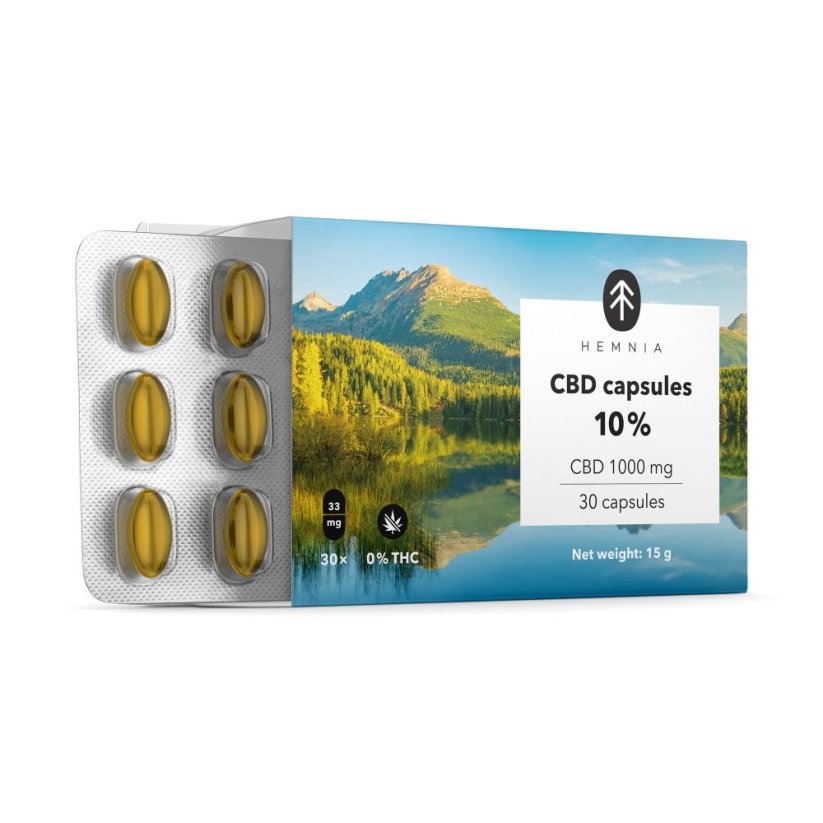 Hemnia CBD-capsules 10%, 3000 mg, 90 stuks x 33,3 mg CBD