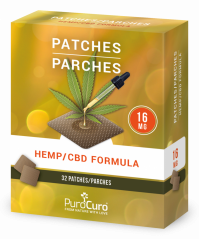 PuroCuro 16 mg Chanvre CBD Patchs de formule, 32 pcs, 512 mg