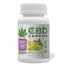 Euphoria Caramelos de CBD Limón y hierbas 300 mg CDB, 30 piezas X 10 mg