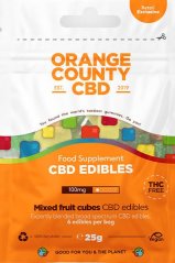Orange County CBD Cubes, mini cestovné balenie, 100 mg CBD, 6 ks, 25 g