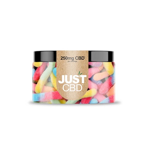 JustCBD Gummies Sour Worms 250 mg - 3000 mg CBD:tä
