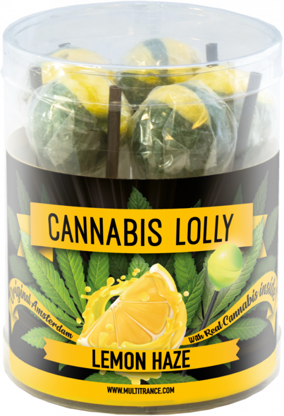 Cannabis Lemon Haze Lollies – Presentförpackning (10 Lollies), 24 lådor i kartong