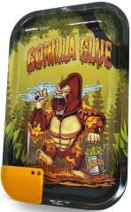 Best Buds Gorilla Glue großes Metall-Rolltablett mit magnetischer Grinder-Karte