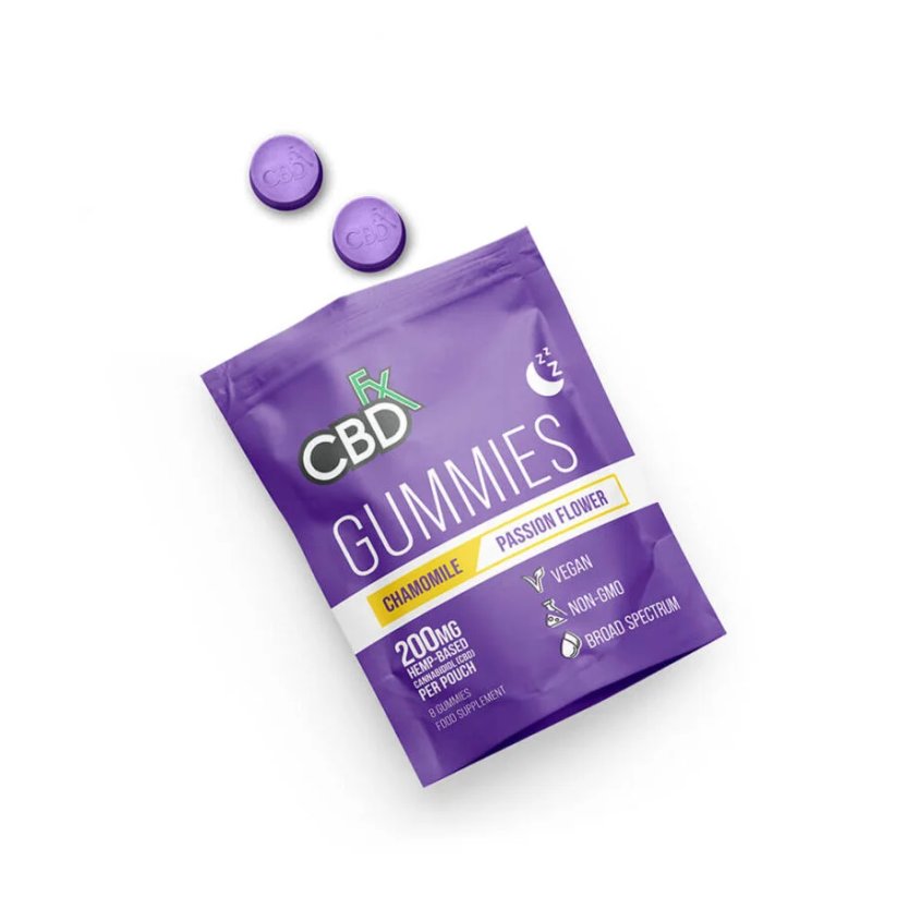 CBDfx Vegan Gummies na spaní s Heřmánkem a Mučenkou, 200 mg CBD, 8 ks