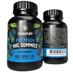 CanaPuff HHC Gummies Sininen vadelma, 20 kpl x 25 mg, 500 mg, 70 g.