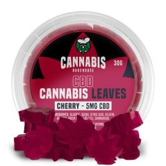 Cannabis Bakehouse - CBD-kumimaiset lehdet Kirsikka, 10pcs x 5mg CBD