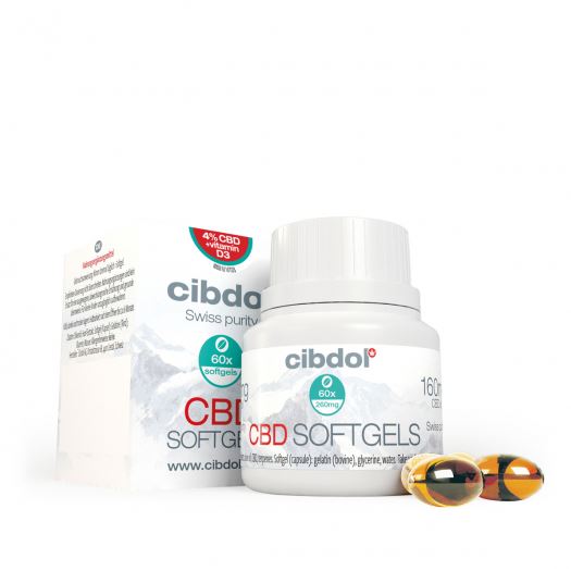 Cibdol ЦБД меке капсуле 4% са витамином Д3, 60к6,4мг, 384мг