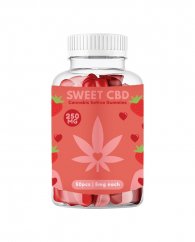 Sweet CBD Love Gummies Bonbons, Erdbeere, 250mg CBD, 50 Stück x 5mg, (120 g)