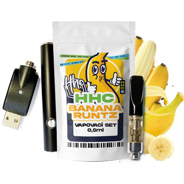 Tšekin CBD HHC-setti Akku + patruuna Banana Runtz 94 %, 0,5 ml