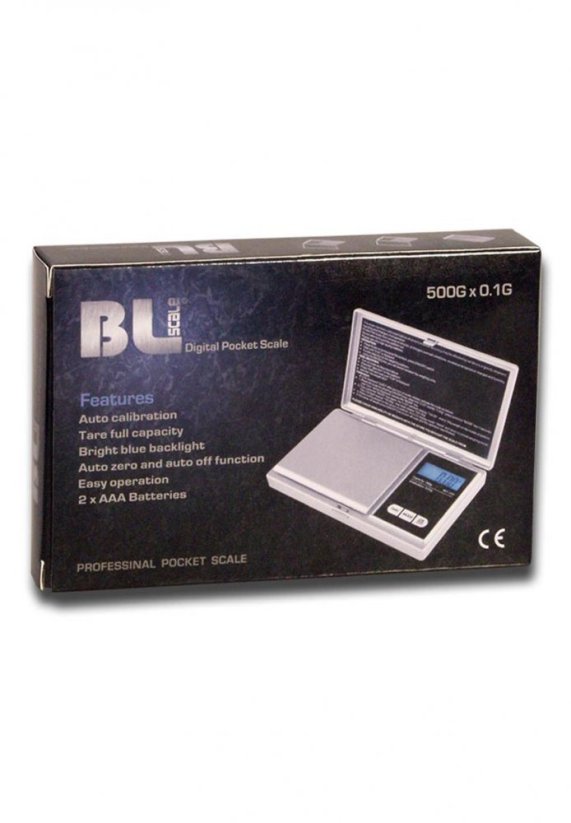 BLscale Digitální váha s funkcí tárování - Stříbrná 0,1-500g