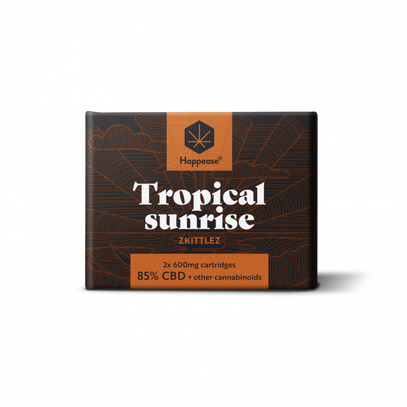 Happease Tropical Sunrise cartridge 1200 mg, 85% CBD, 2ks x 600 mg, (1 ml)
