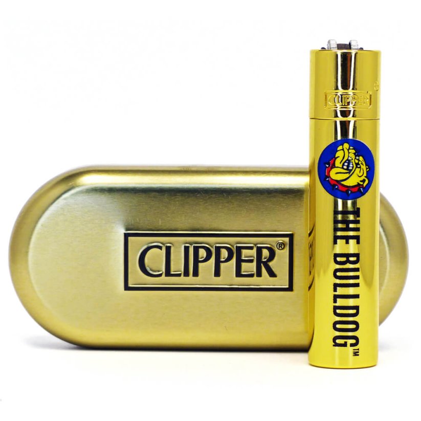 The Bulldog Clipper Bật lửa kim loại vàng + Quà tặngbox
