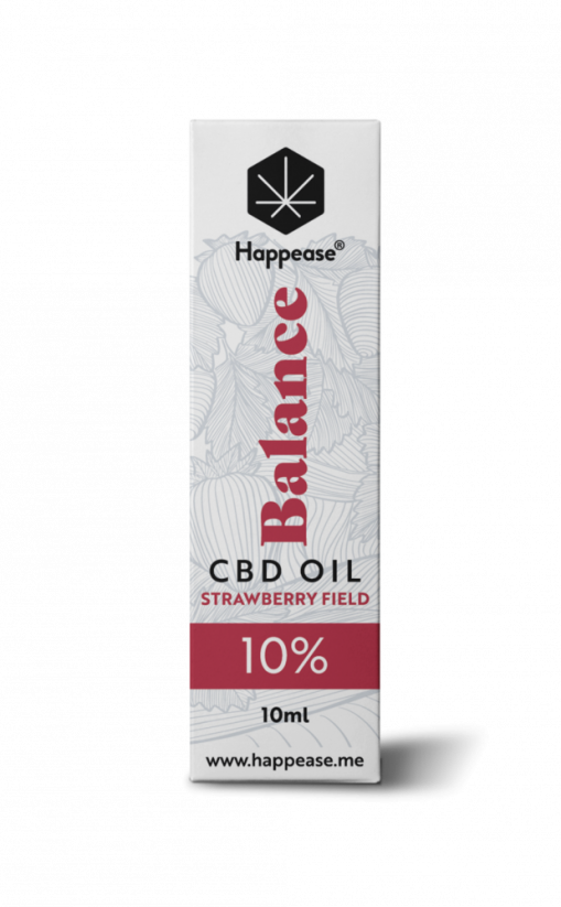 Happease Balance CBD Oil Strawberry Field, 10% CBD, 1000mg, 10 ml