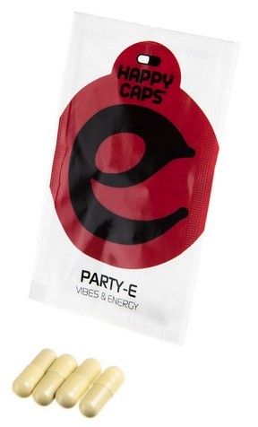 Happy Caps パーティー E - 元気と元気を与えるカプセル、(栄養補助食品)、ボックス 10 個