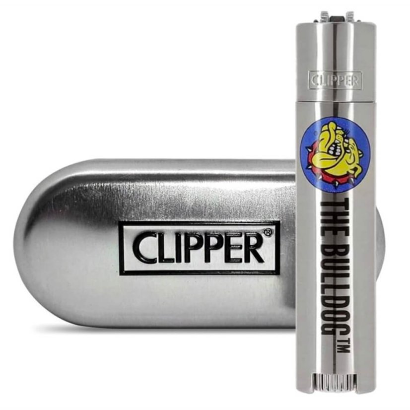 The Bulldog Clipper シルバーメタルライター + ギフトボックス
