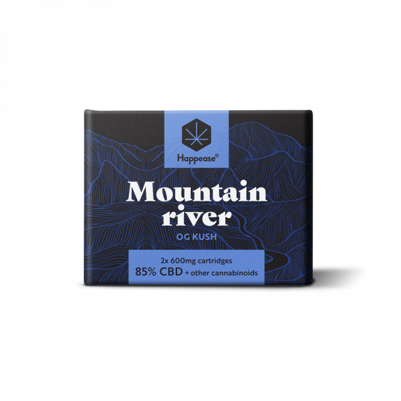 Happease Mountain River patron 1200 mg, 85 % CBD, 2 stk x 600 mg