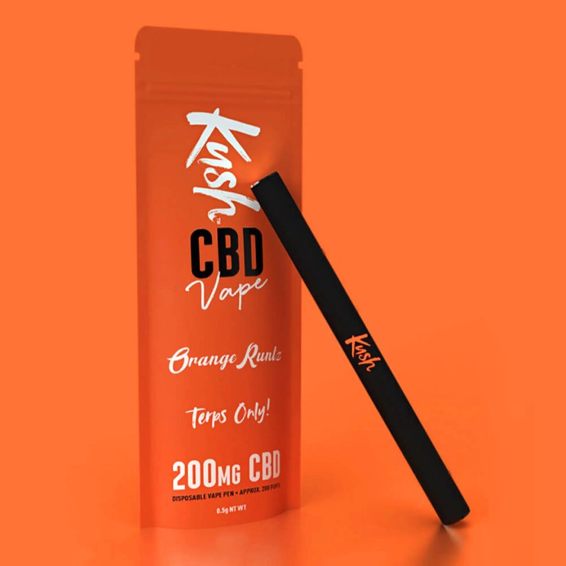Kush Vape CBD ベイプ ペン オレンジ Runtz 2.0、200 mg CBD