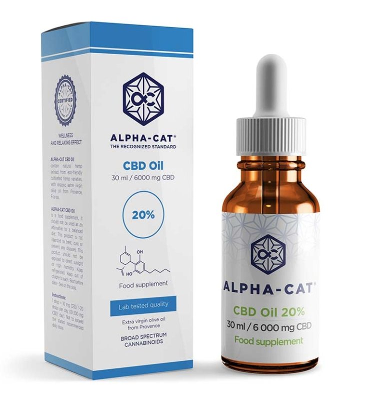 Alpha-CAT CBD eļļa 20%, 30 ml, 6000 mg