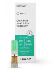 Kanabo Relax CBD Cartridge, 78%, 360 mg, (0.5 ml)