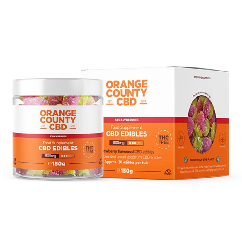Orange County CBD-gummis jordgubbar, 800 mg CBD, 150 g