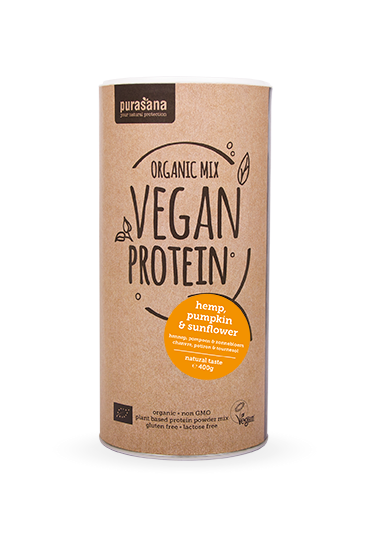 Purasana Vegan Protein MIX BIO 400g naturlig (pumpa, solros, hampa)