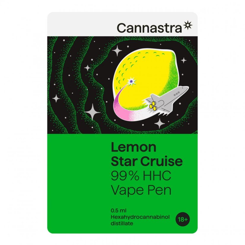 Cannastra HHC Caneta Vape Lemon Star Cruise, 99% HHC, 0,5ml